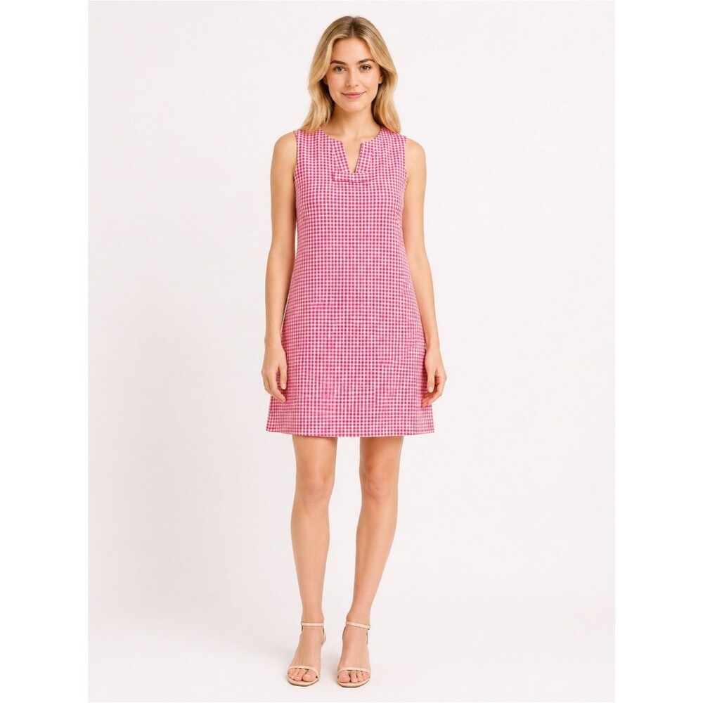 Sailor Sailor Pink & White Gingham Sleeveless V-Neck with Bow Size Extra Large